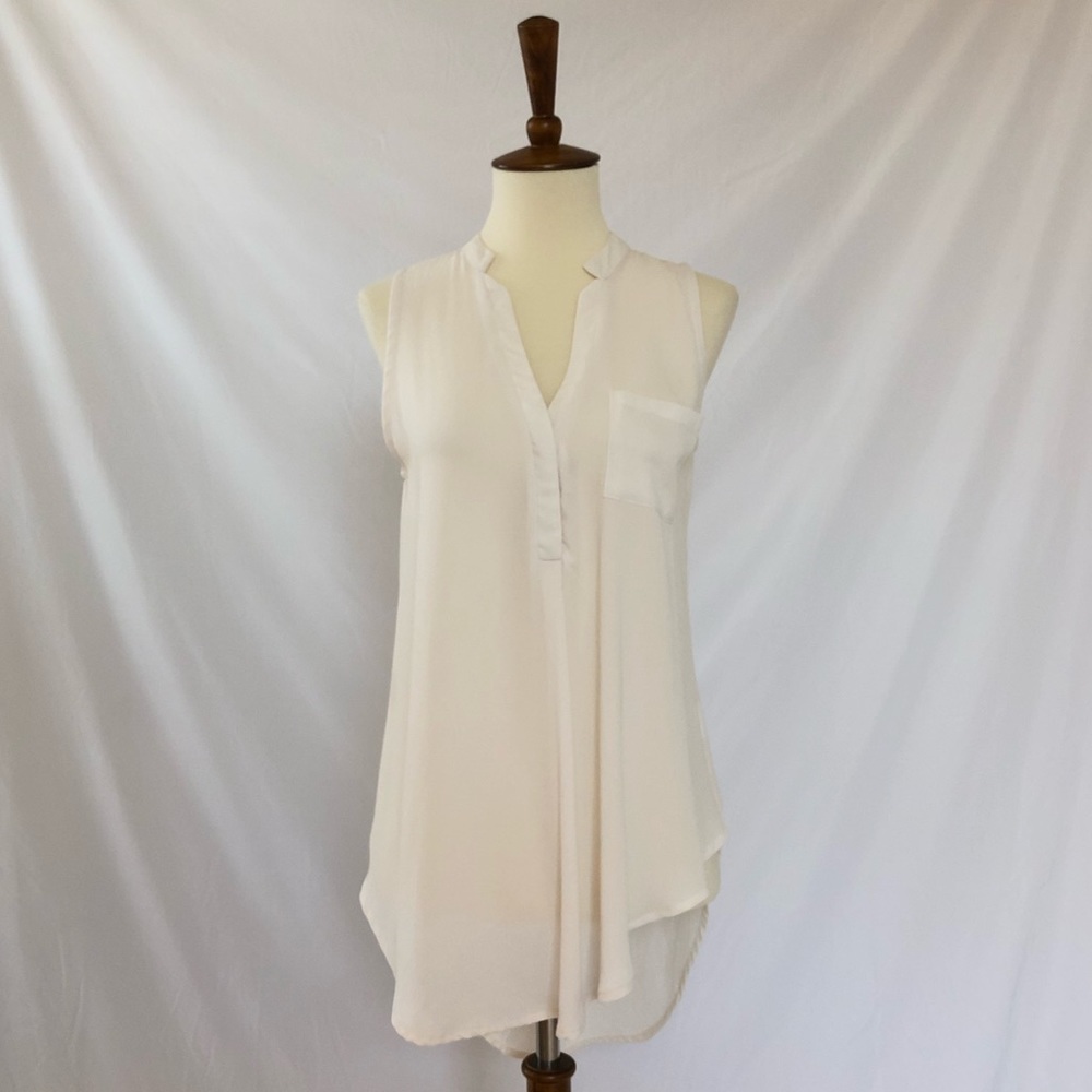 Lush High Low Cream Blouse Tank